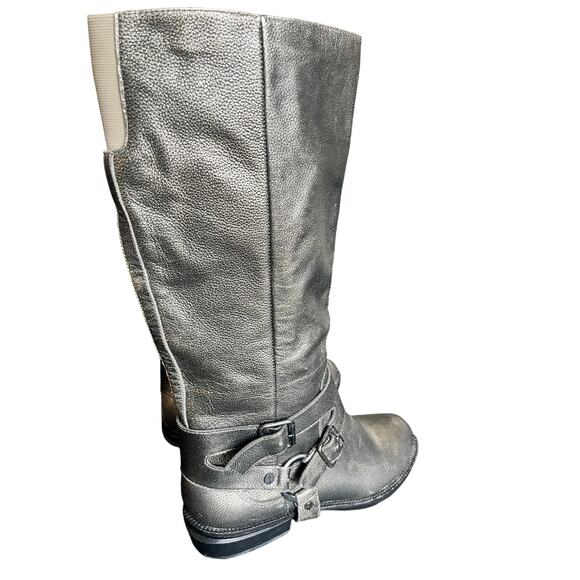 Nordstrom Women's Metallic Leather Harness Riding boots Sz 7.5 - Picture 3 of 8